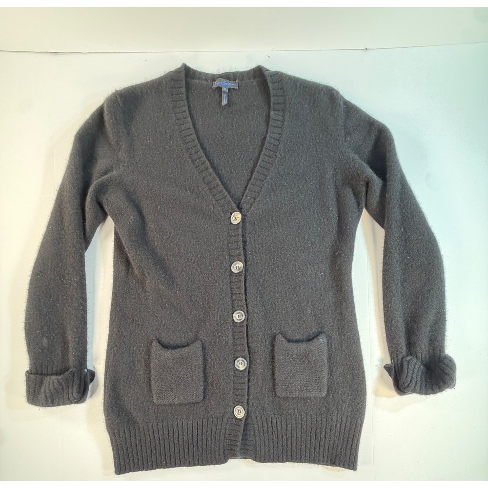 Enzo Mantovani Cashmere Cardigan Sweater Womens XL Gray V-Neck Made in Italy